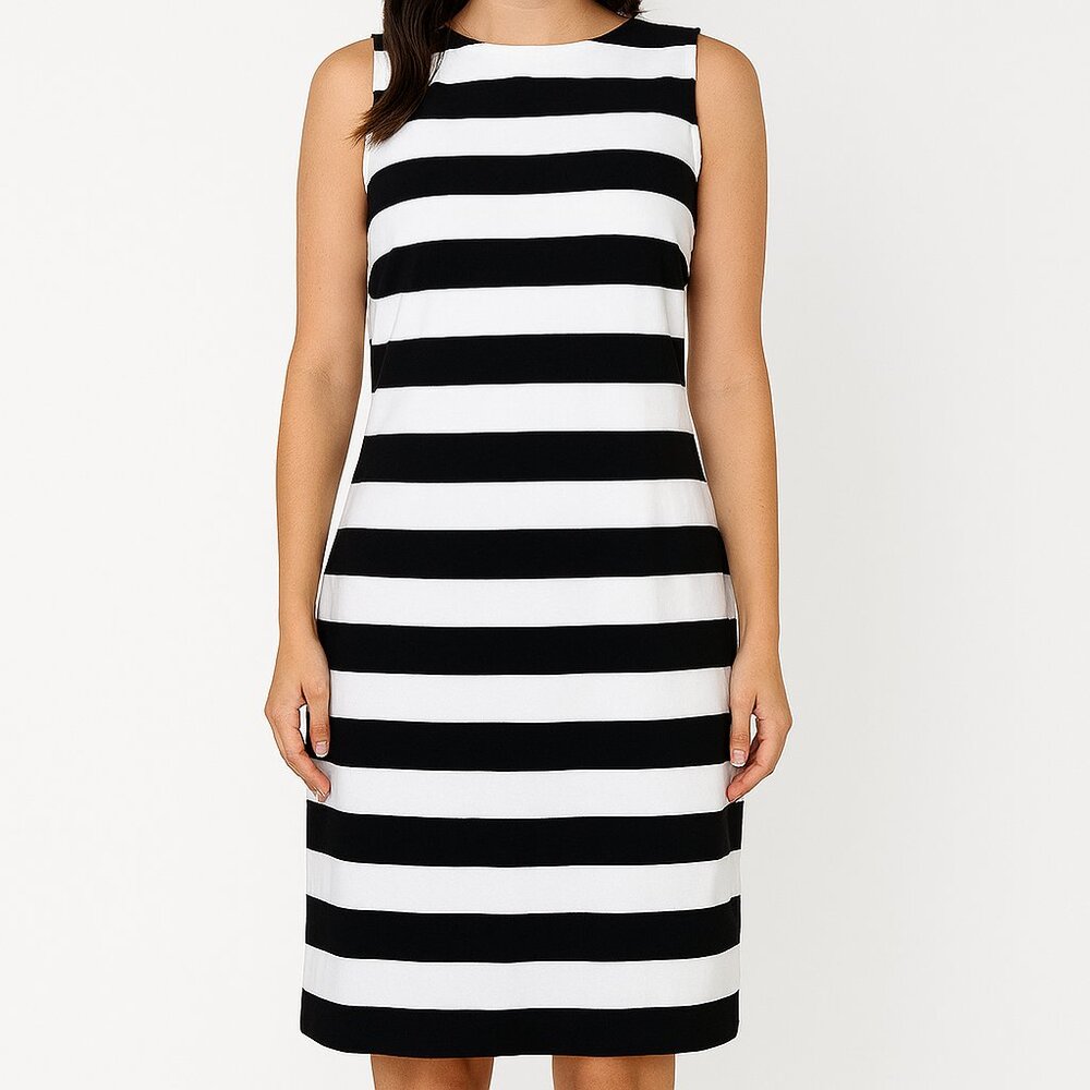 KAMALIKULTURE Norma Kamali Striped Low Back Dress